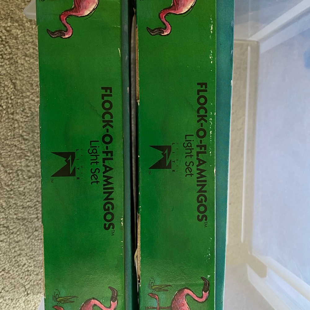 1991 Sue Scott Vintage Flock O Flamingos String Lights TWO SETS - Picture 3 of 9
